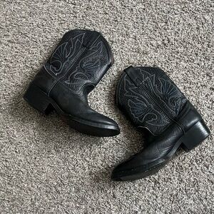 Vintage Kids Black Acme Cowboy Boots Size 13.5